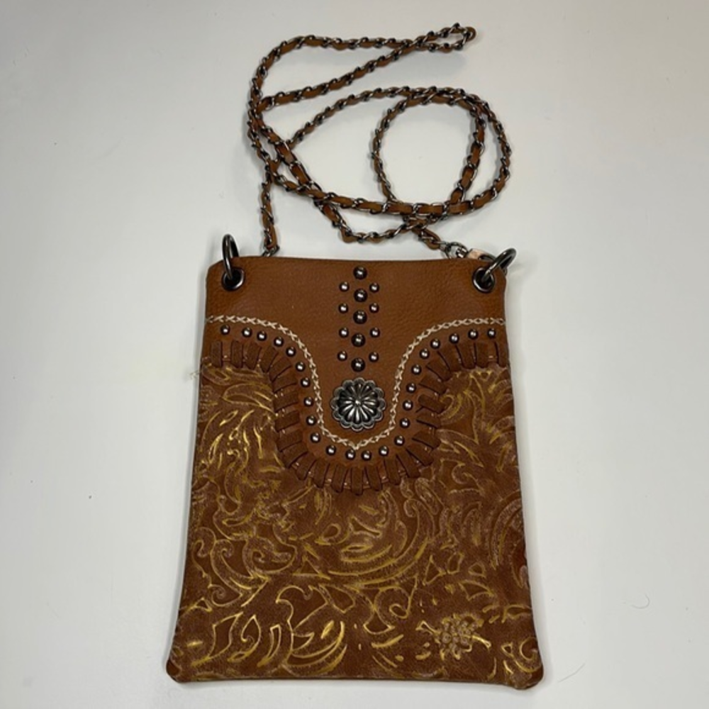 American Bling Crossbody bag with snap‎ closure and two zipper pockets